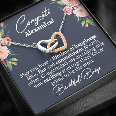 Best Friend Engagement Interlocking Hearts Necklace - Love You This Much
